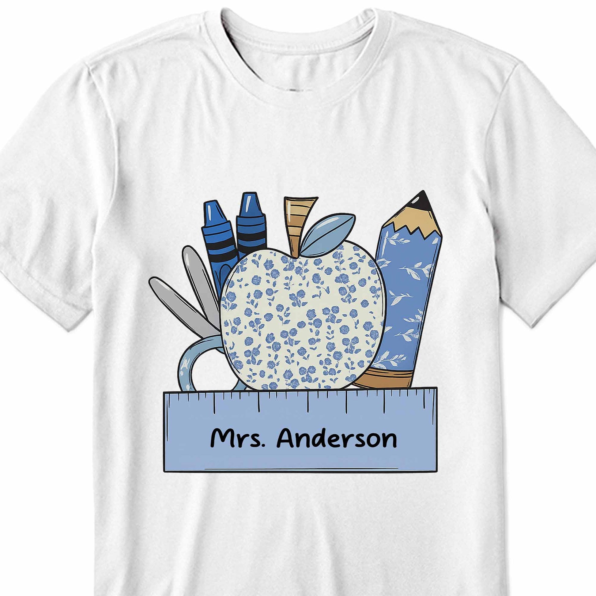 Appreciation For Teachers With Apple And Supplies Design