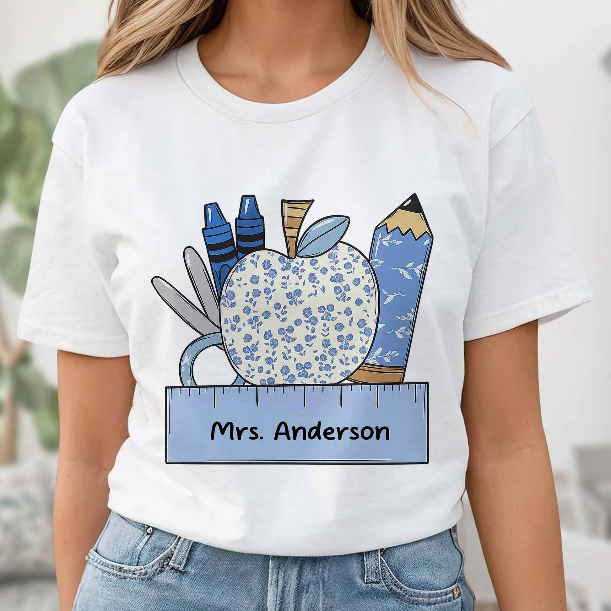 Appreciation For Teachers With Apple And Supplies Design