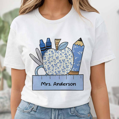 Appreciation For Teachers With Apple And Supplies Design