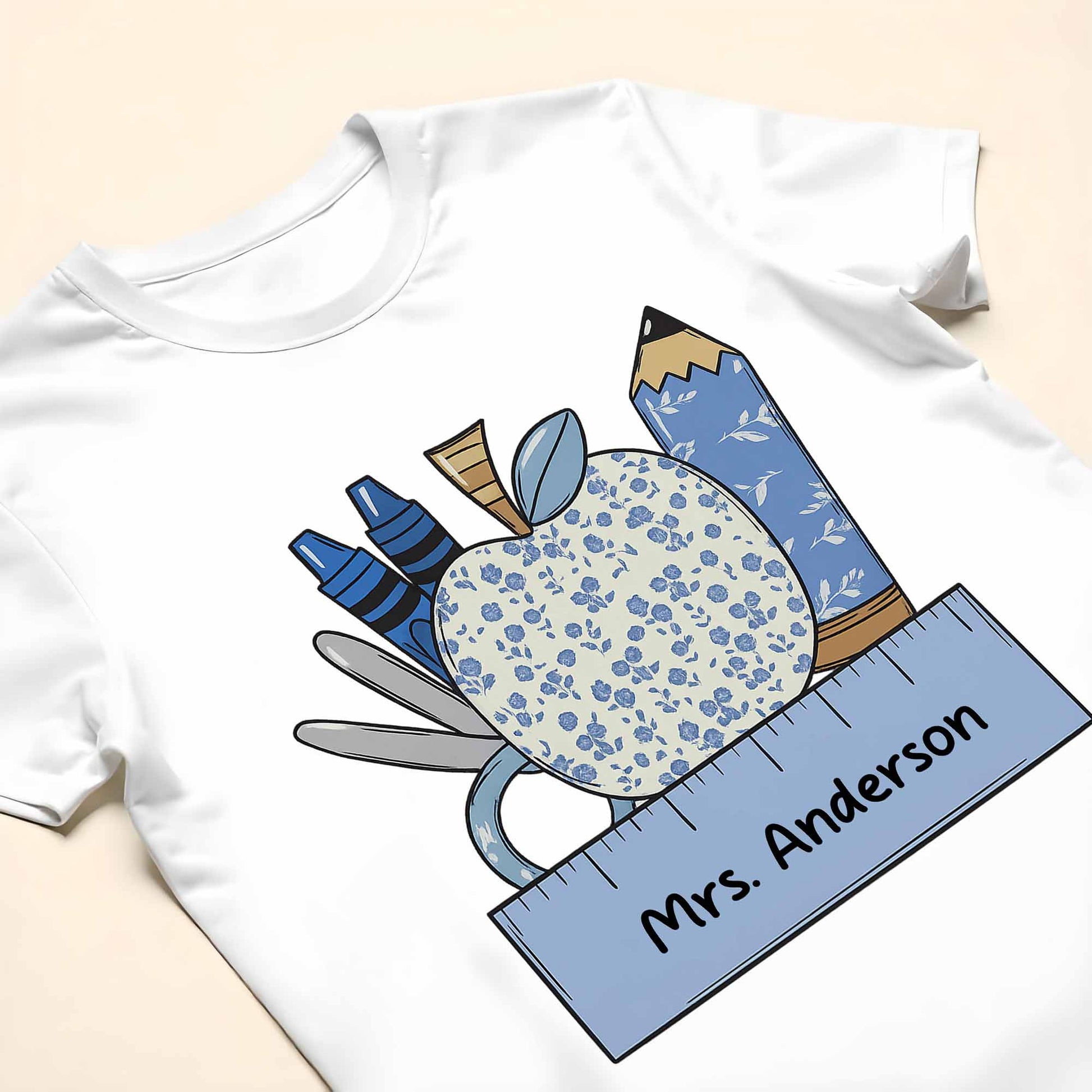 Appreciation For Teachers With Apple And Supplies Design