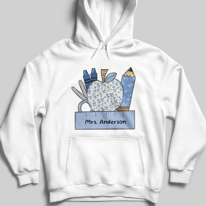 Appreciation For Teachers With Apple And Supplies Design