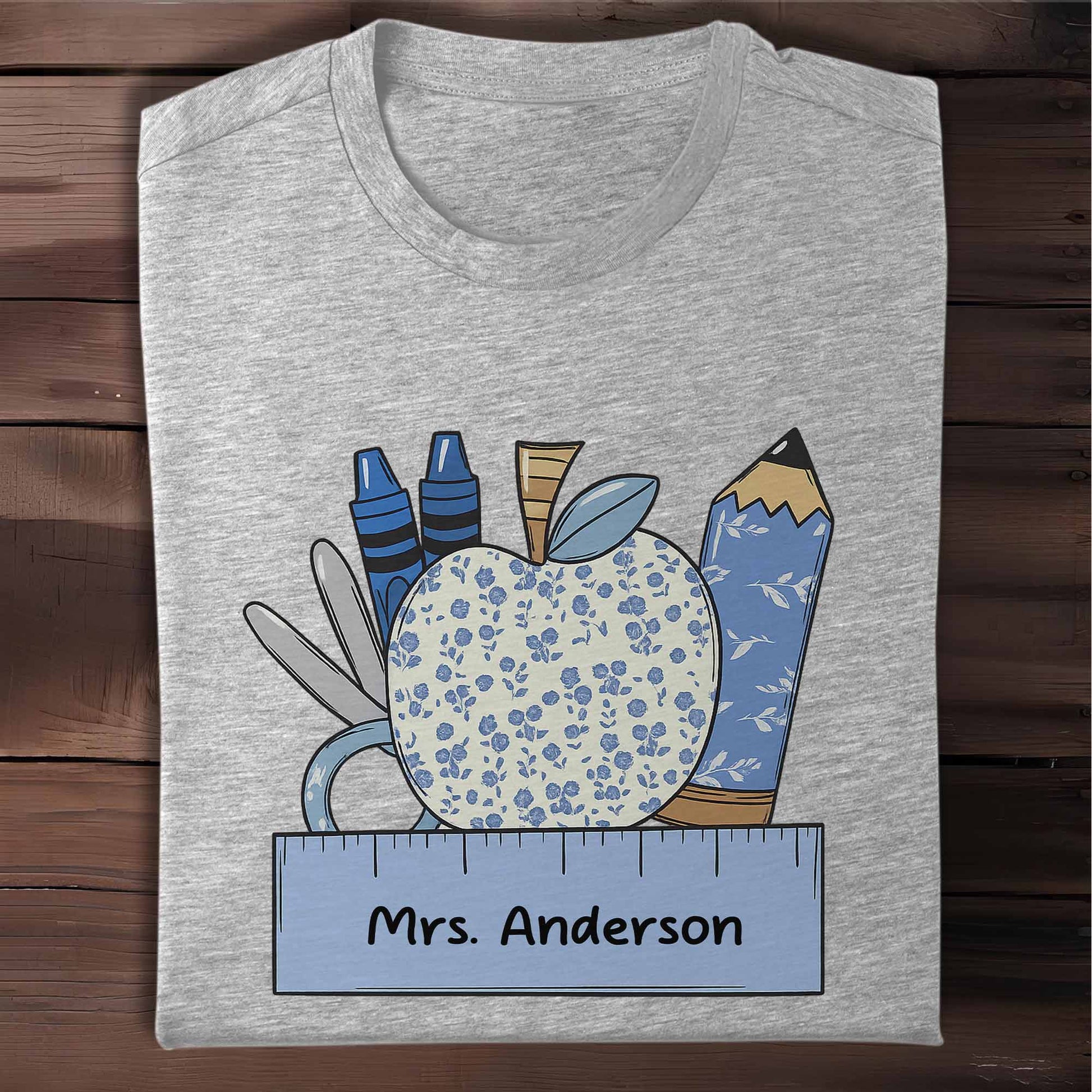 Appreciation For Teachers With Apple And Supplies Design