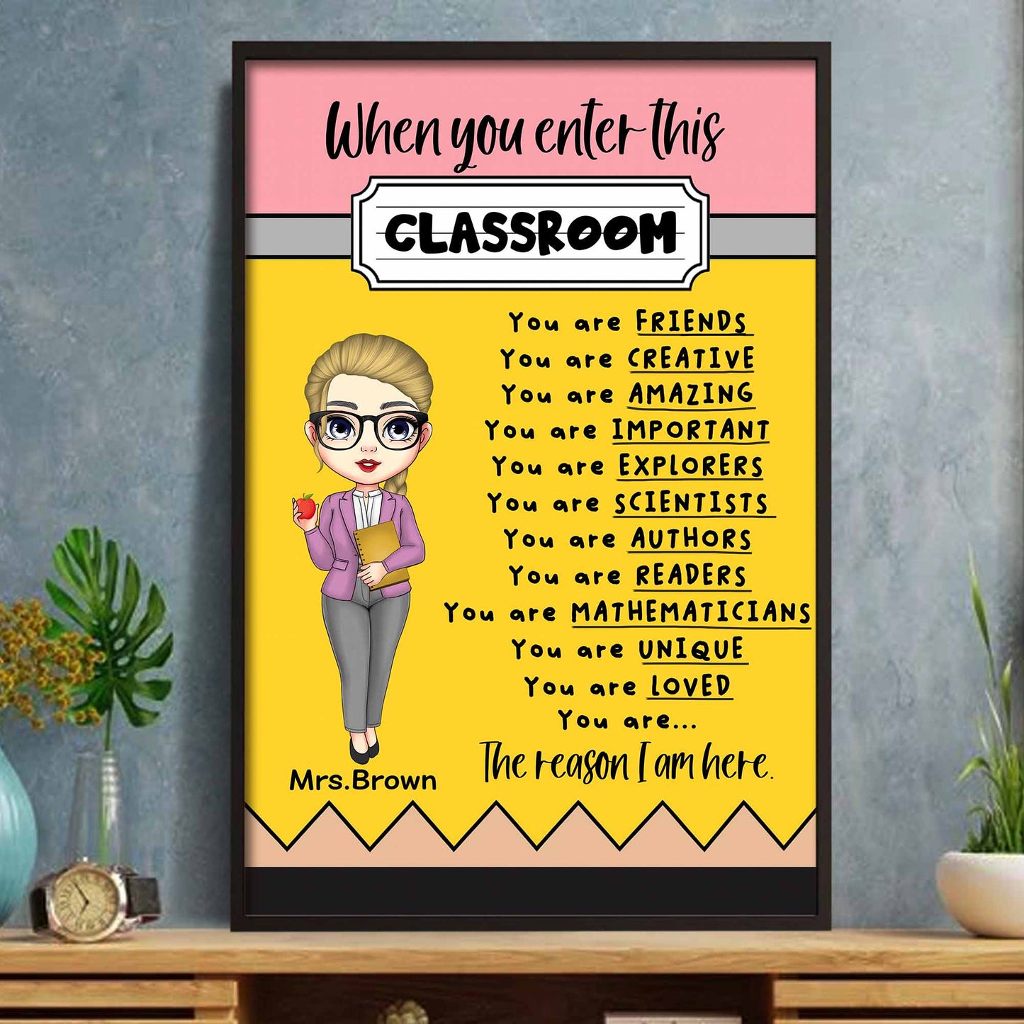 When You Enter This Classroom, Animated Teacher Character