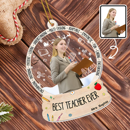 Best Teacher Ever With Apple, Books, And Pencil