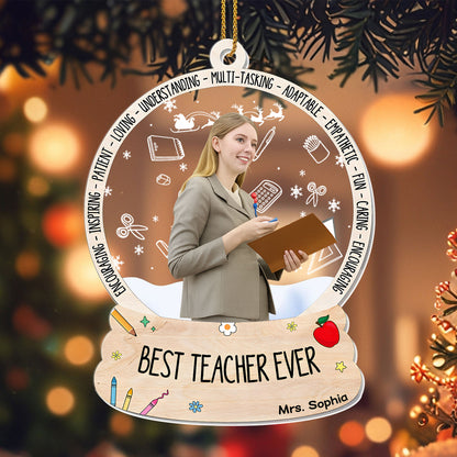 Best Teacher Ever With Apple, Books, And Pencil
