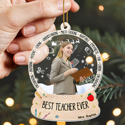 Best Teacher Ever With Apple, Books, And Pencil