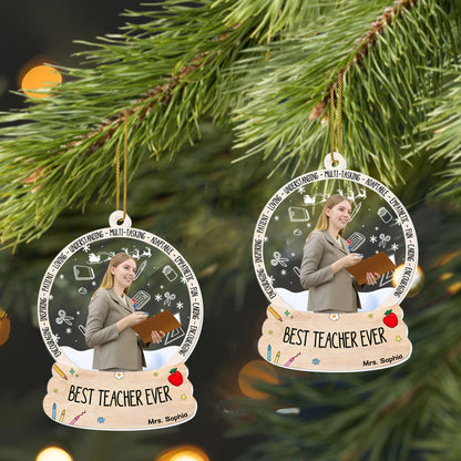 Best Teacher Ever With Apple, Books, And Pencil