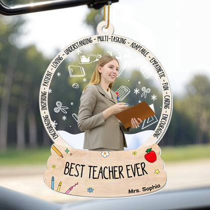 Best Teacher Ever With Apple, Books, And Pencil