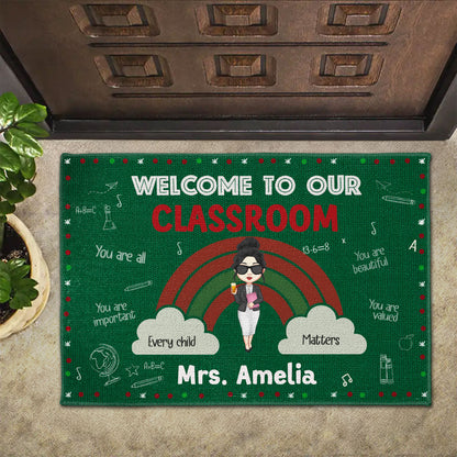 Welcome To Our Classroom Rainbow And Chalkboard