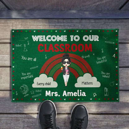 Welcome To Our Classroom Rainbow And Chalkboard