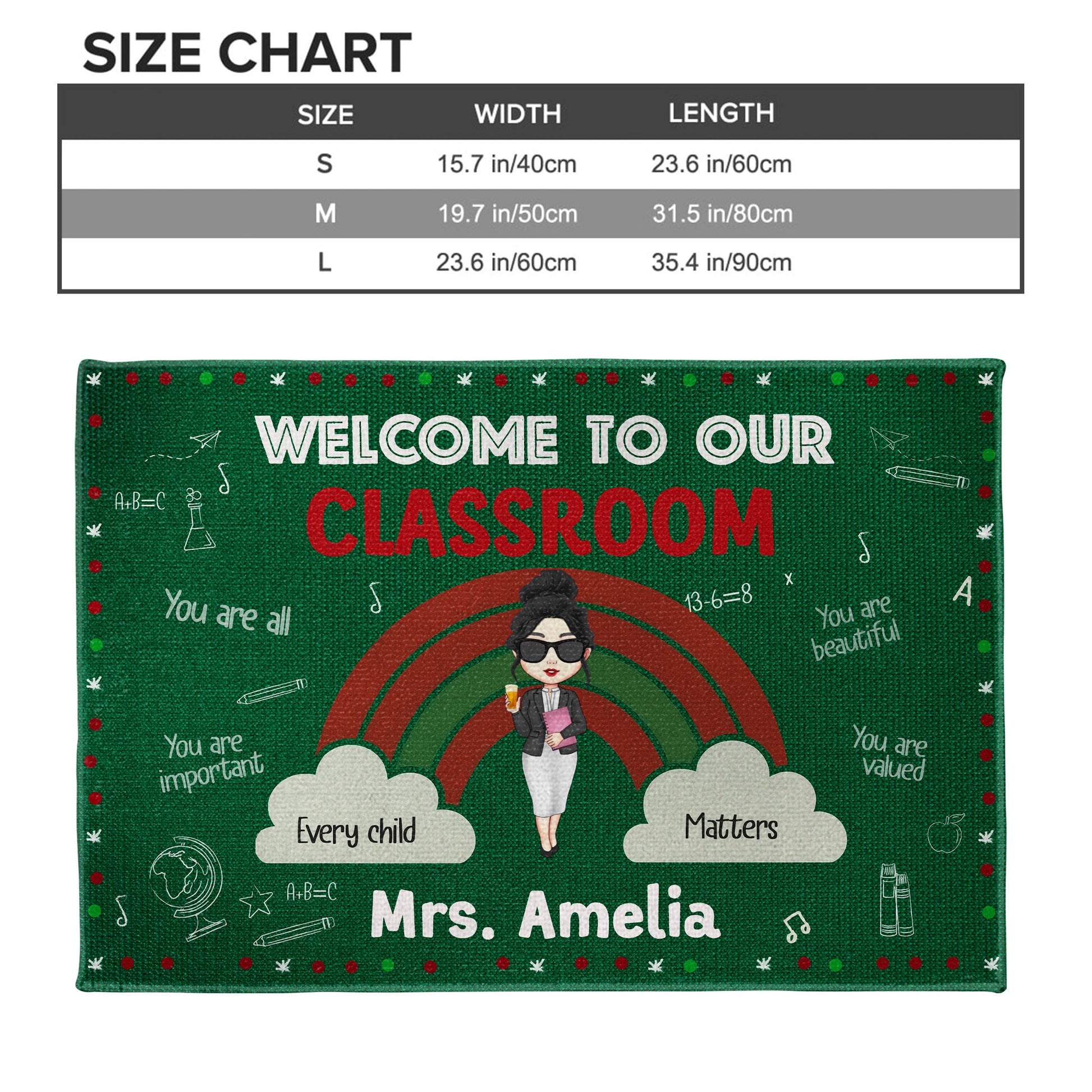 Welcome To Our Classroom Rainbow And Chalkboard