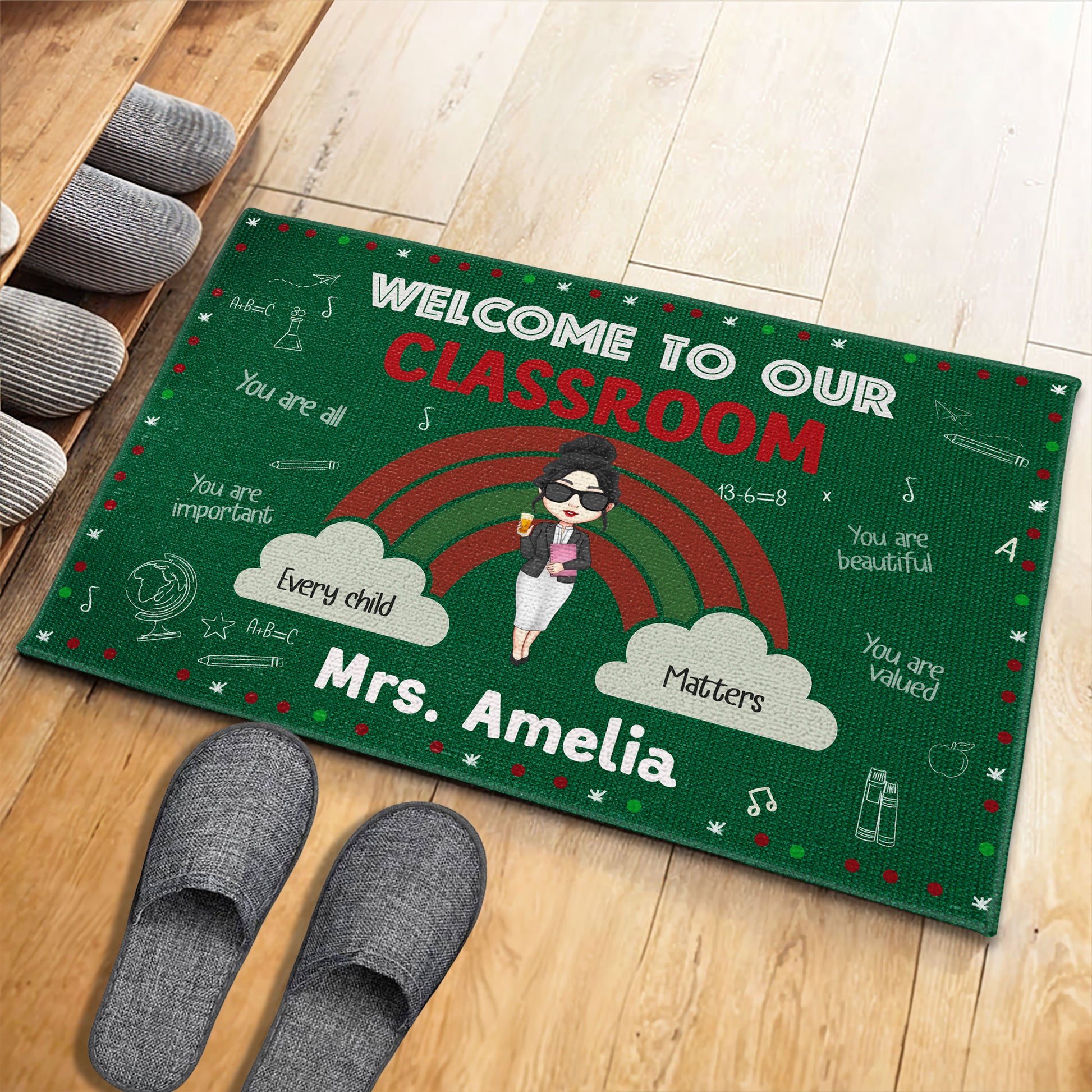 Welcome To Our Classroom Rainbow And Chalkboard