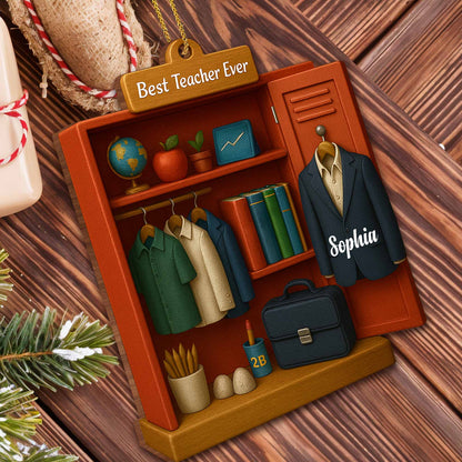 Best Teacher Ever With Globe, Books, And Apple