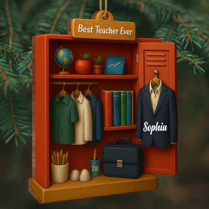 Best Teacher Ever With Globe, Books, And Apple