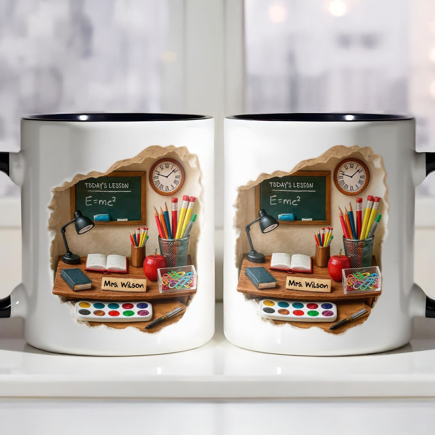 Today’s Lesson E=mc2, Chalkboard And School Supplies