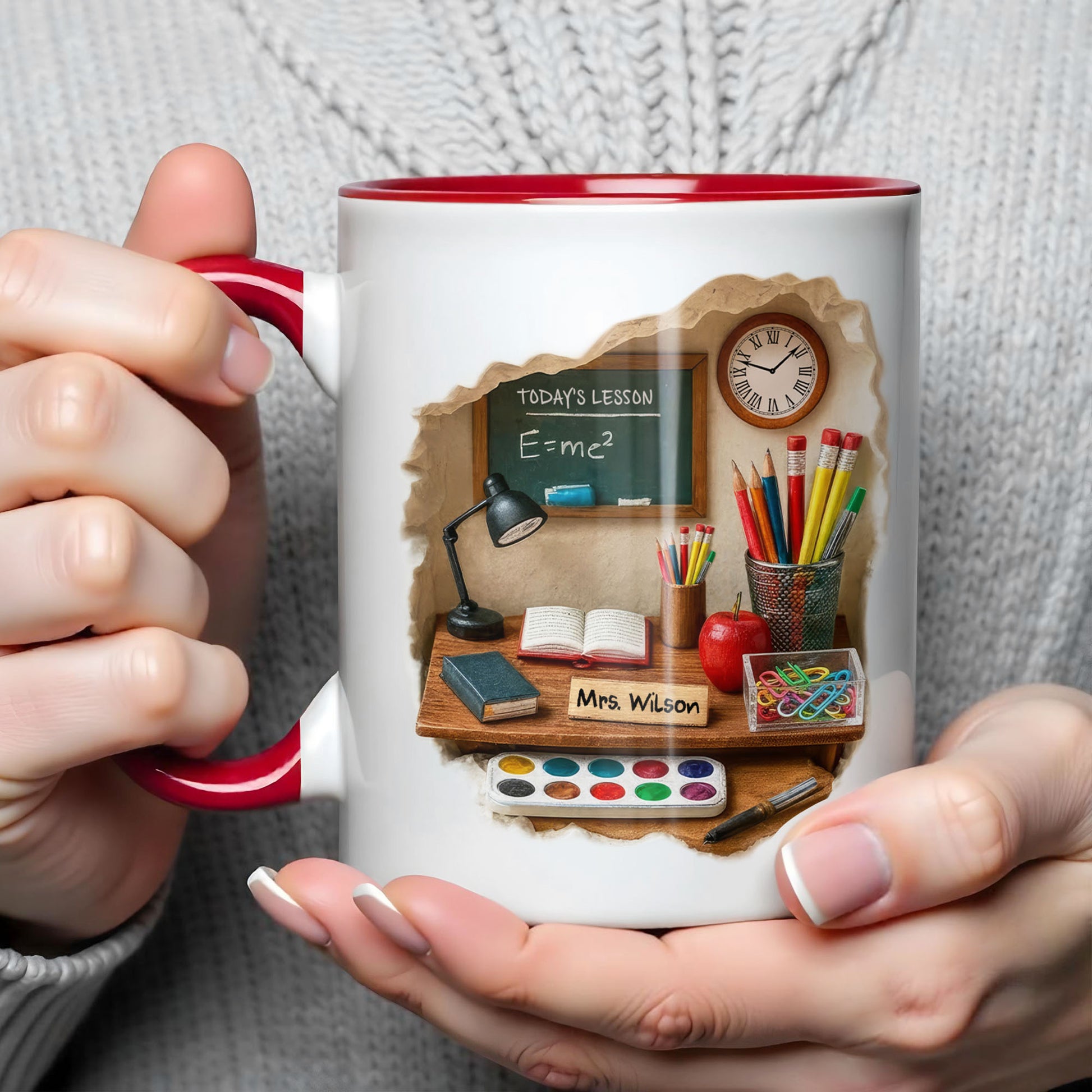 Today’s Lesson E=mc2, Chalkboard And School Supplies