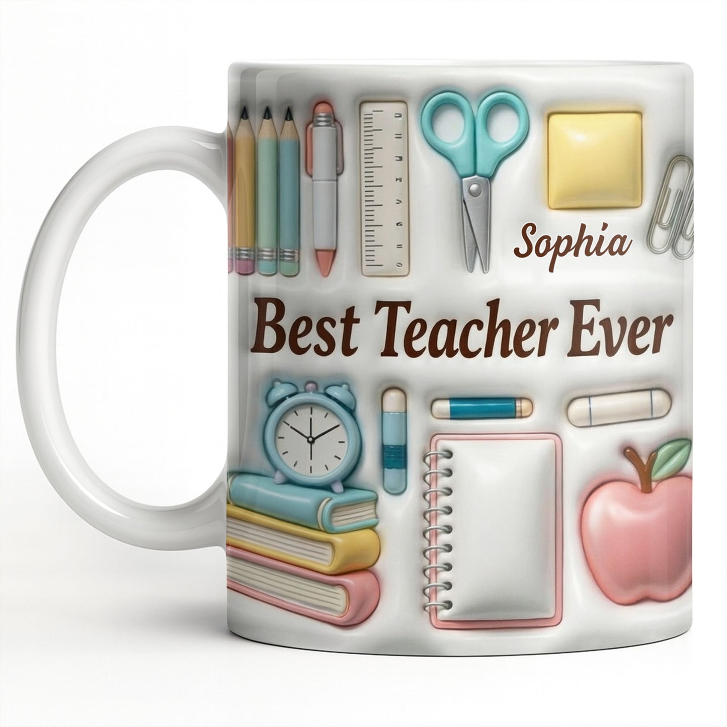 Best Teacher Ever With School Supplies Design