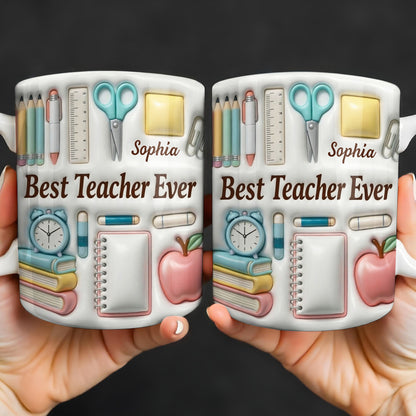 Best Teacher Ever With School Supplies Design