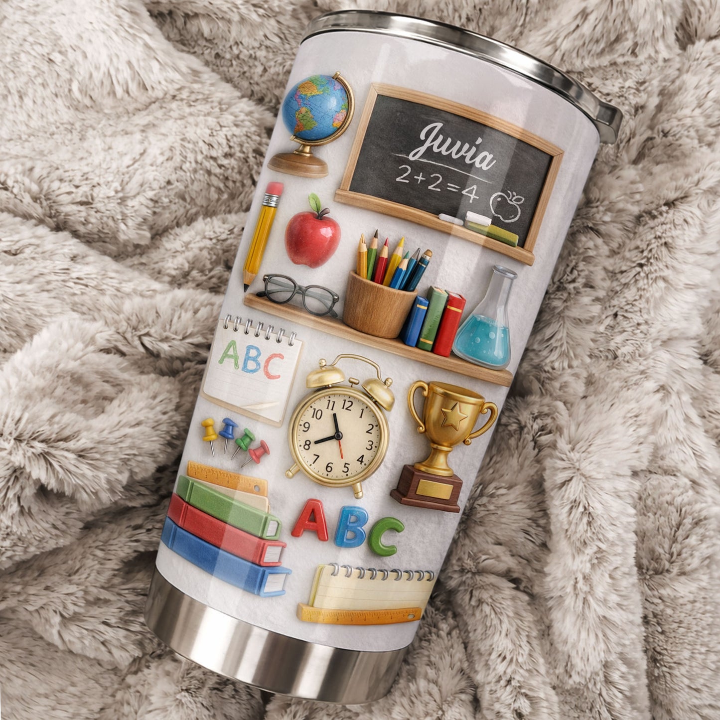 ABC School Supplies And Chalkboard Custom Teacher Gift