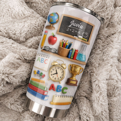 ABC School Supplies And Chalkboard Custom Teacher Gift