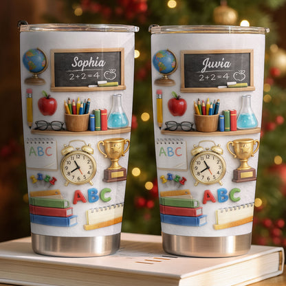 ABC School Supplies And Chalkboard Custom Teacher Gift