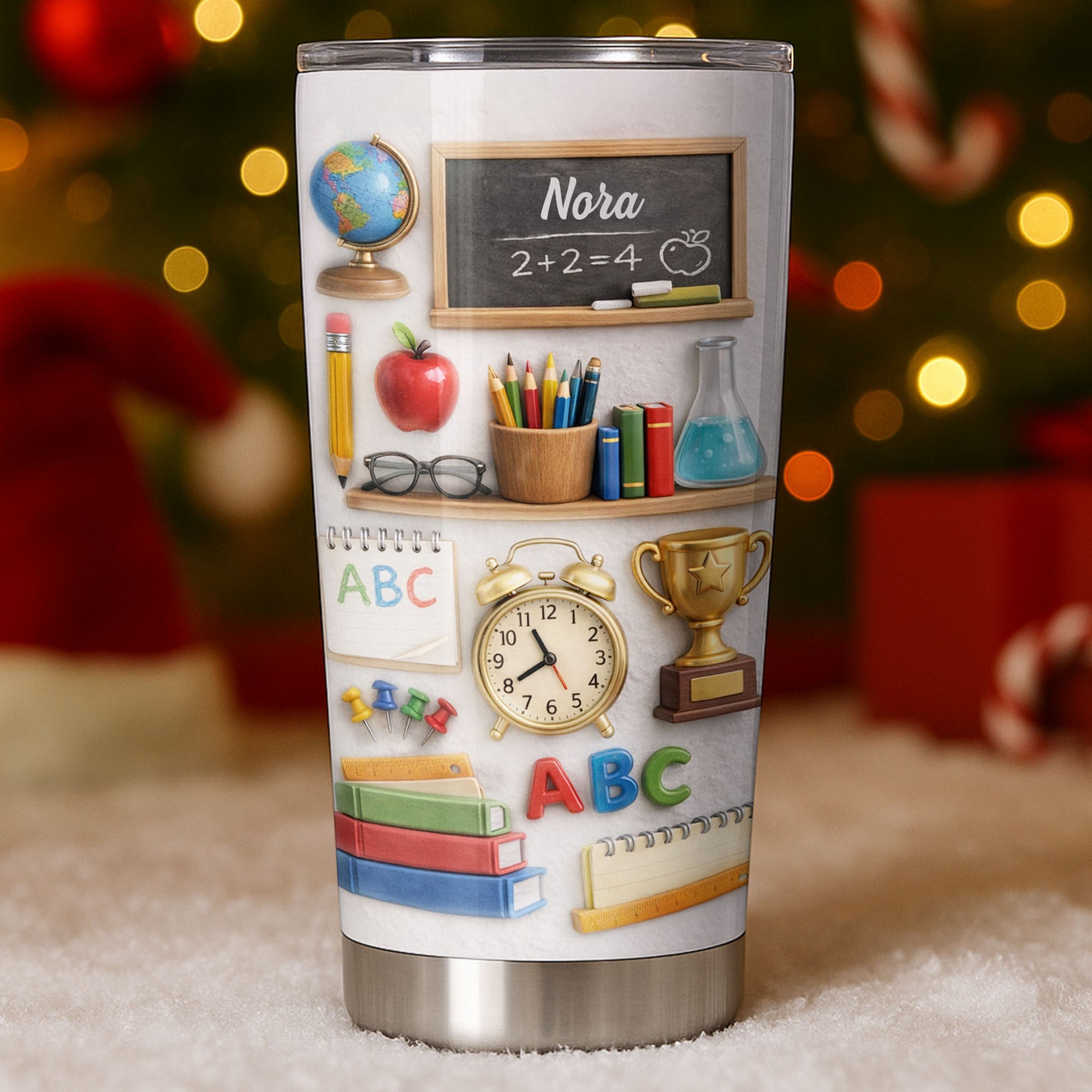 ABC School Supplies And Chalkboard Custom Teacher Gift