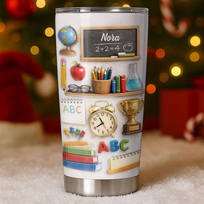 ABC School Supplies And Chalkboard Custom Teacher Gift