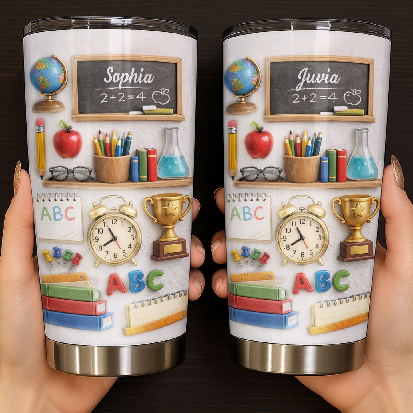 ABC School Supplies And Chalkboard Custom Teacher Gift