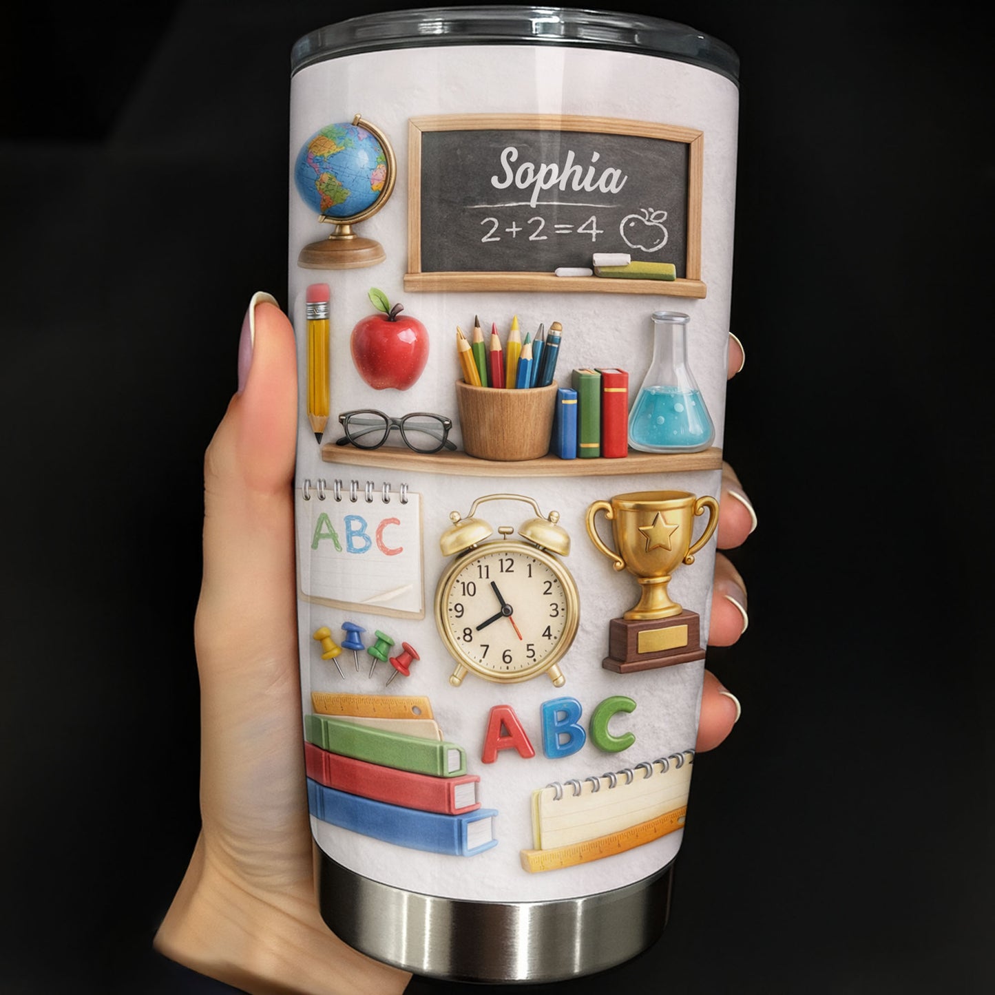 ABC School Supplies And Chalkboard Custom Teacher Gift