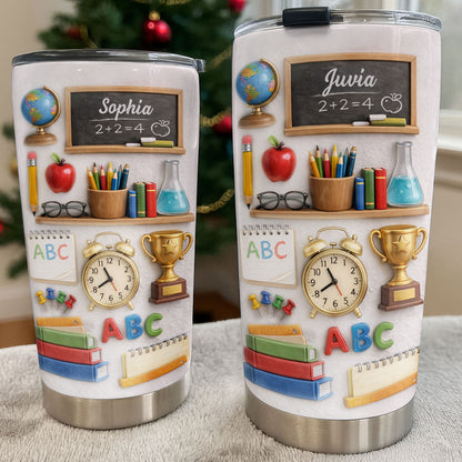 ABC School Supplies And Chalkboard Custom Teacher Gift