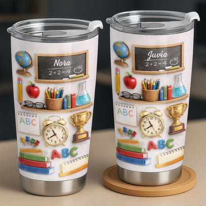 ABC School Supplies And Chalkboard Custom Teacher Gift