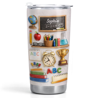 ABC School Supplies And Chalkboard Custom Teacher Gift