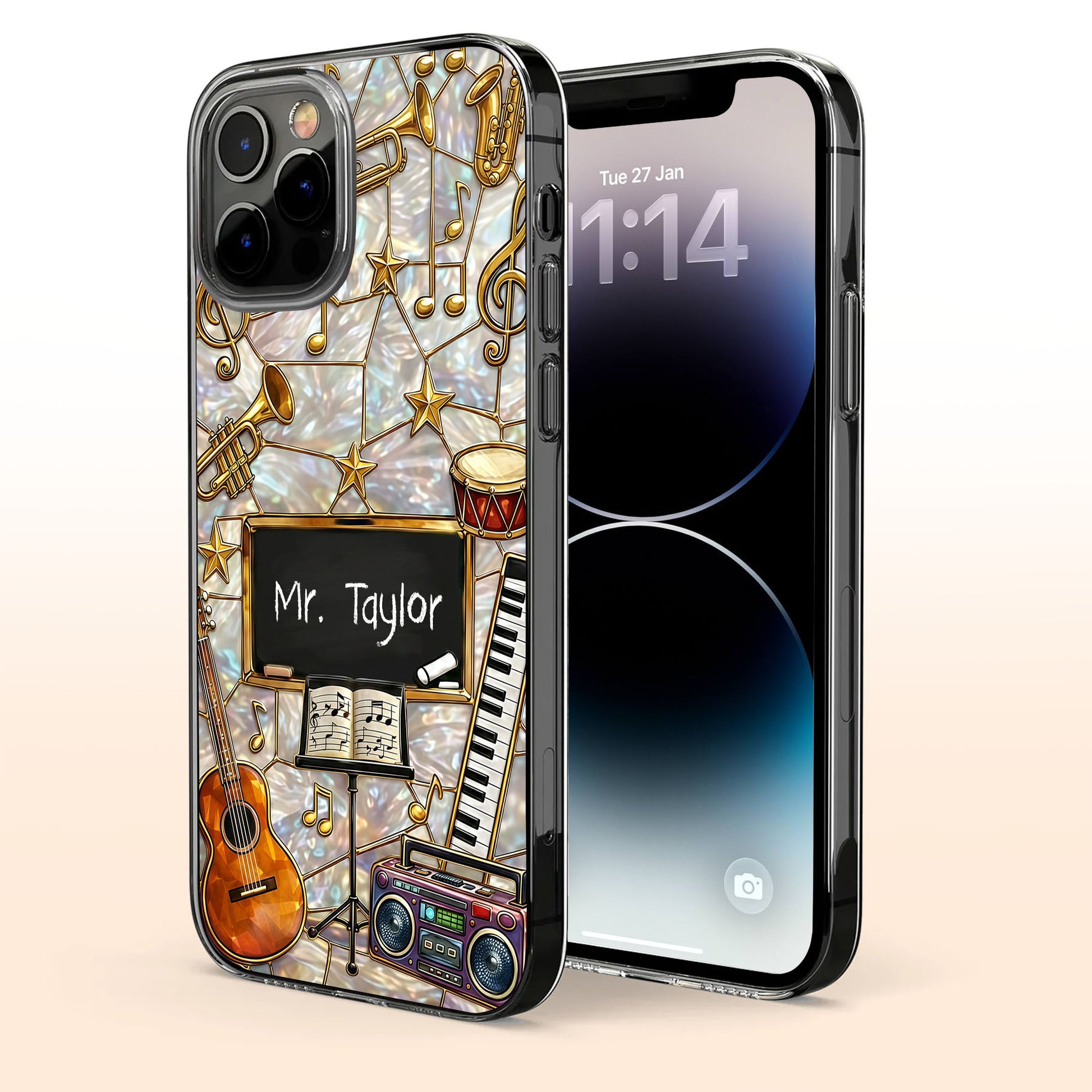Music Teacher Musical Instruments Guitar Keyboard And Notes Art