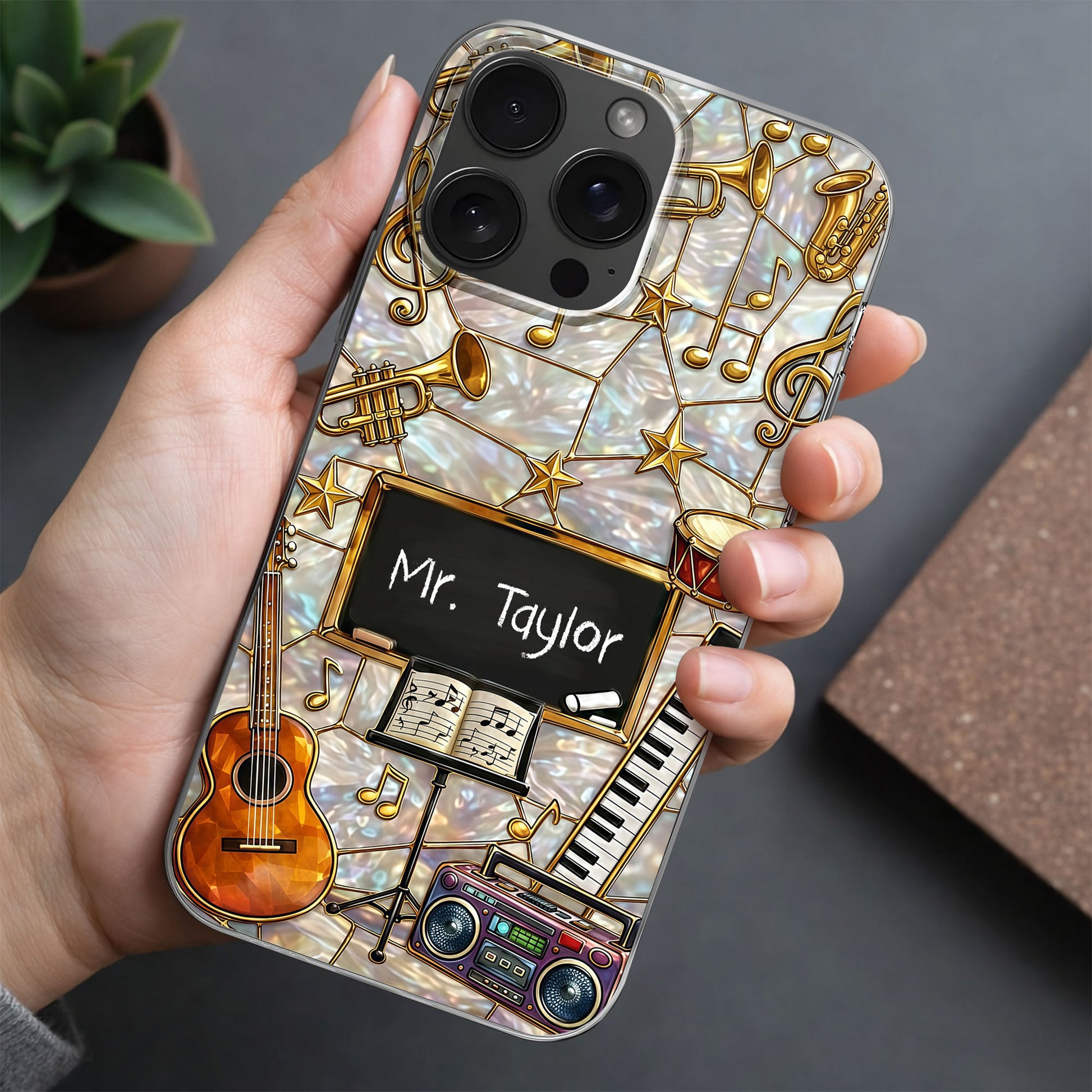 Music Teacher Musical Instruments Guitar Keyboard And Notes Art