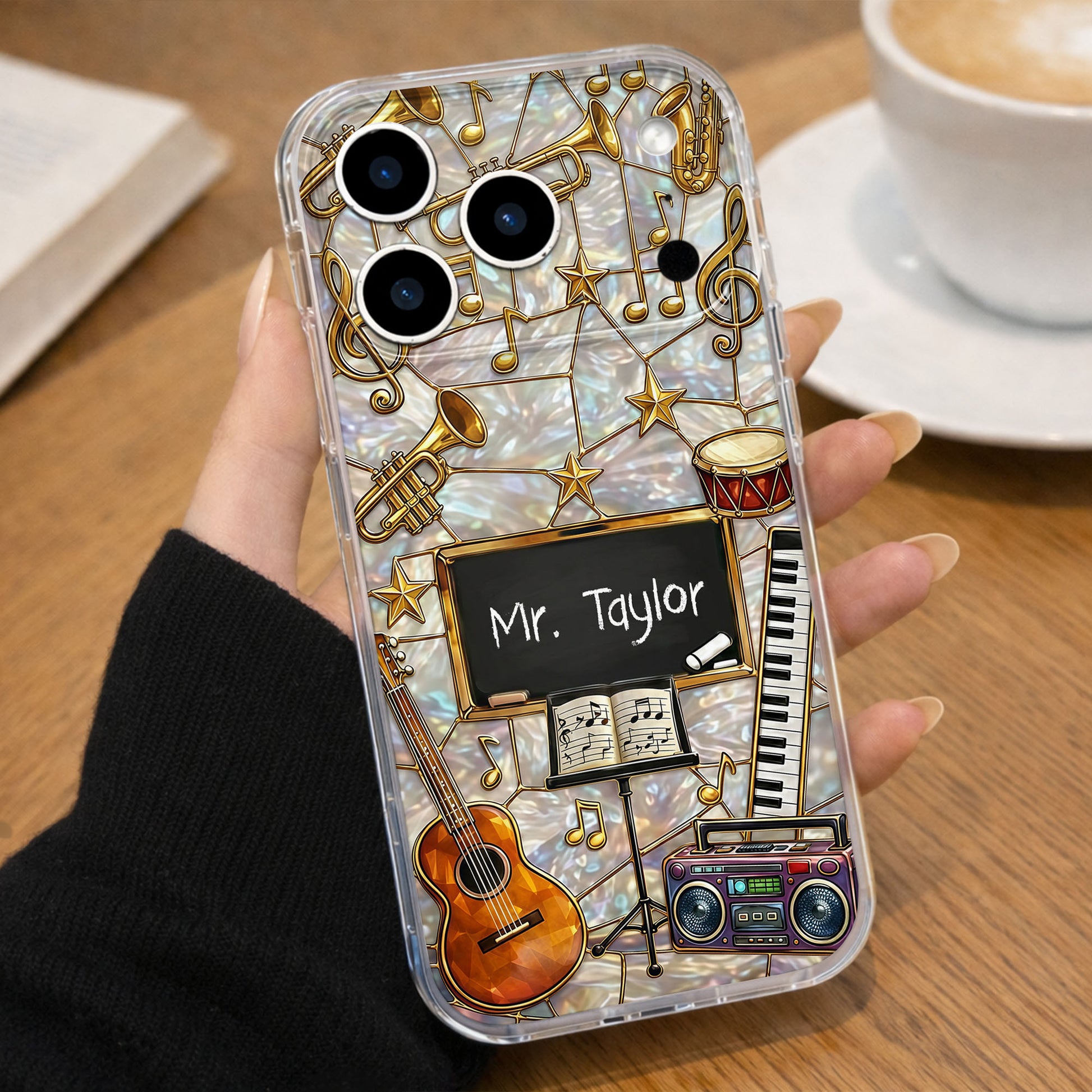 Music Teacher Musical Instruments Guitar Keyboard And Notes Art