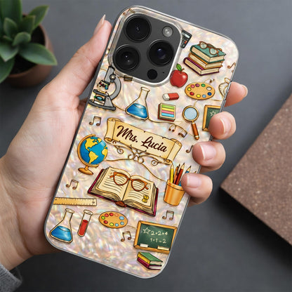 A Teacher Inspires Books Microscope Globe And School Supplies