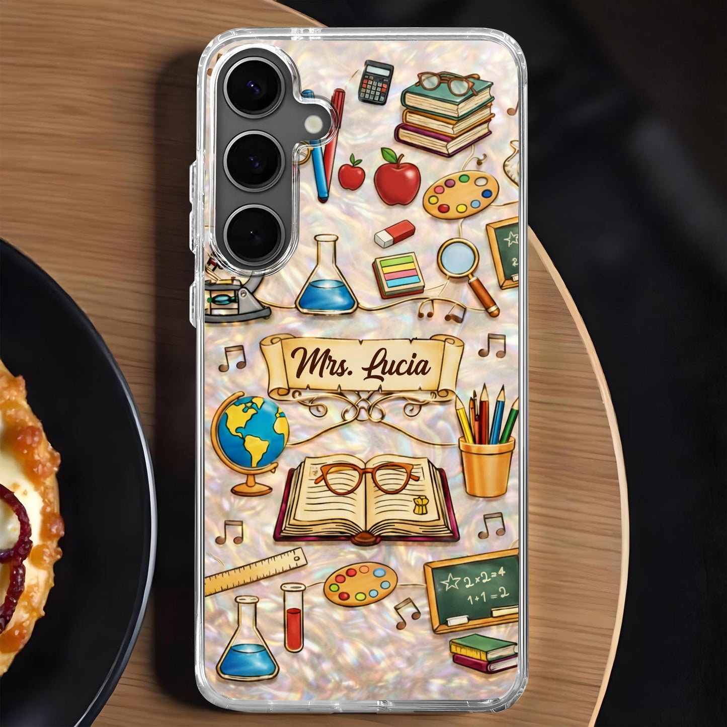 A Teacher Inspires Books Microscope Globe And School Supplies