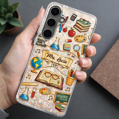 A Teacher Inspires Books Microscope Globe And School Supplies