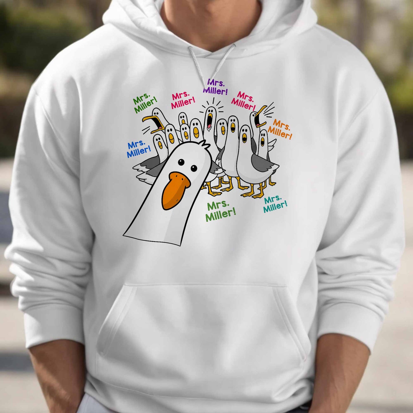 My Teacher Custom Goose Teacher With Honking Geese Graphic - Personalized Custom Unisex T-shirt, Hoodie - TEACH362_WBAS