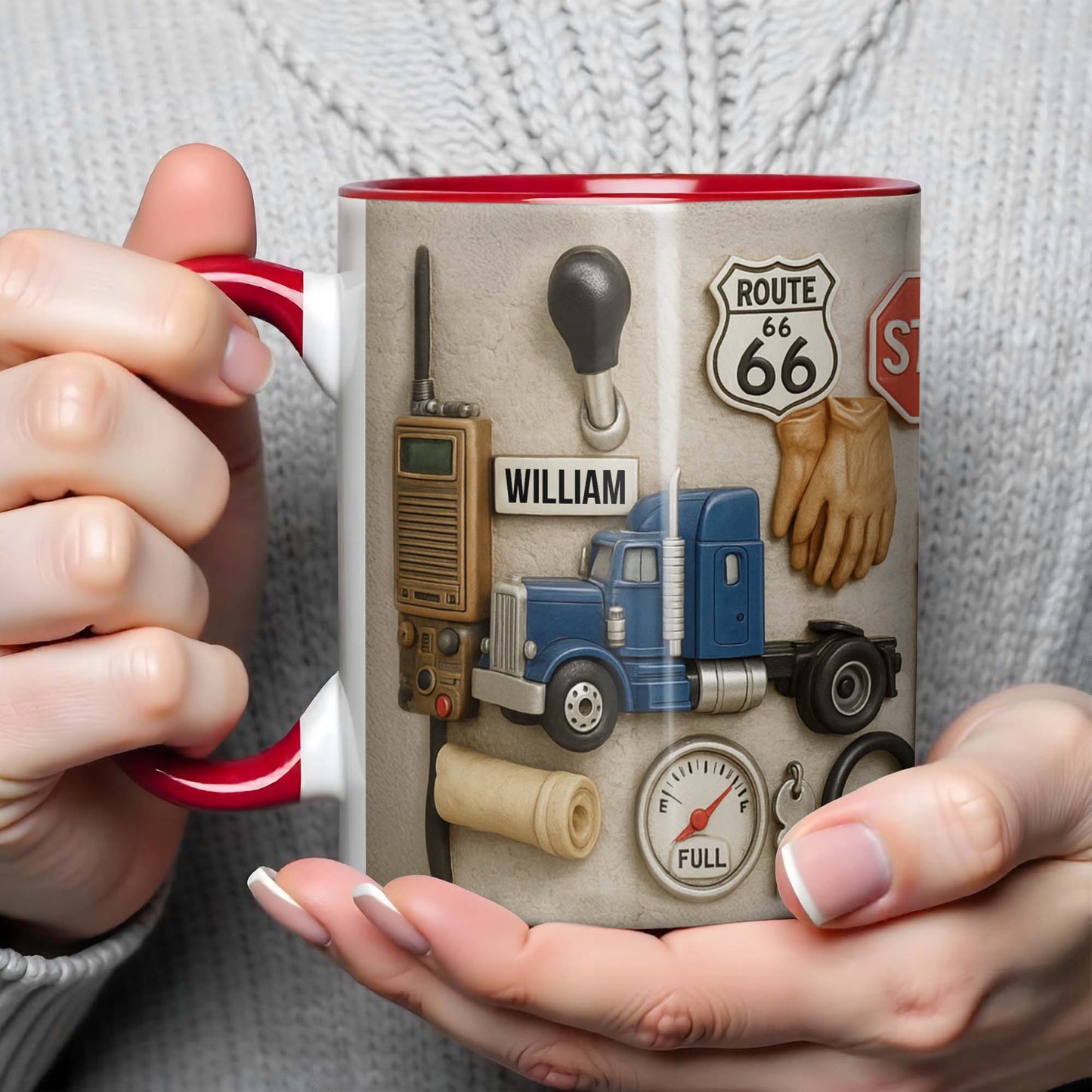 Customizable Route 66 Travel Themed Mug For Truck Enthusiasts