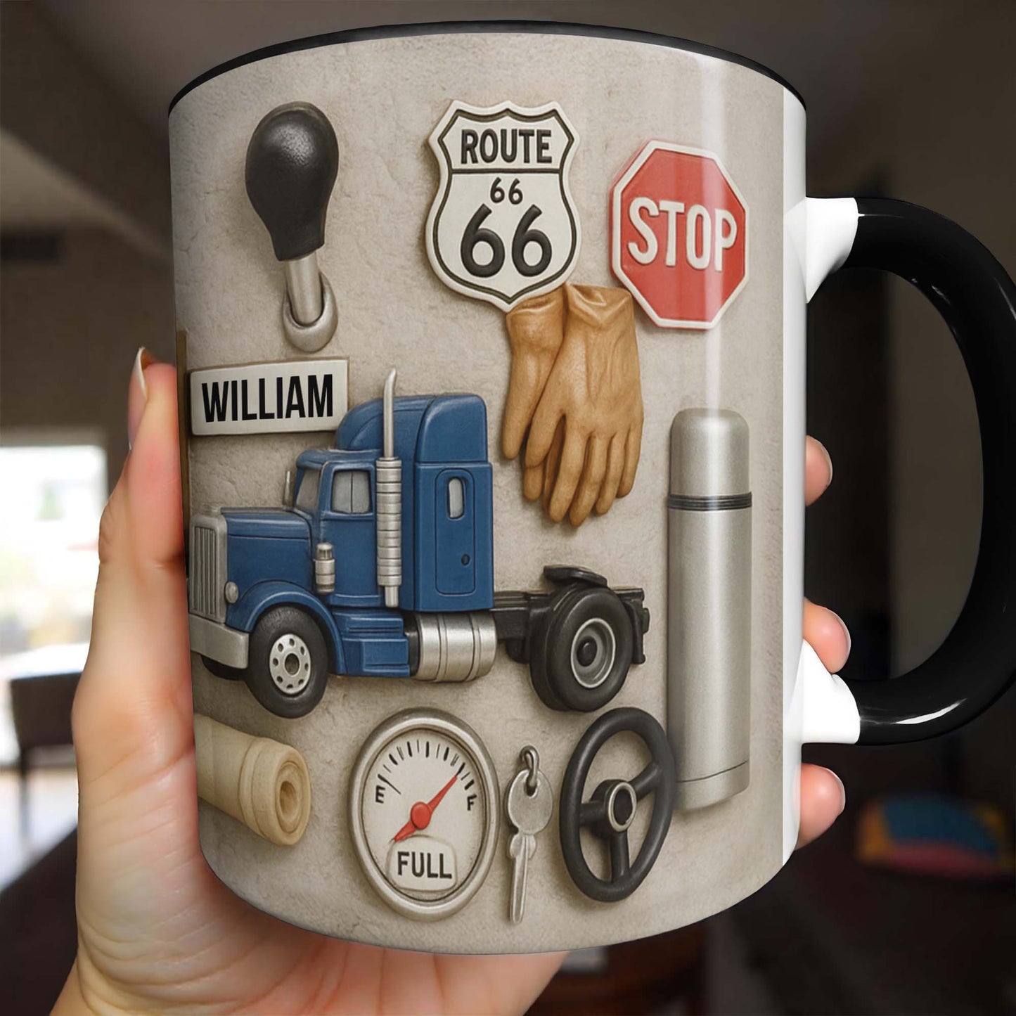 Customizable Route 66 Travel Themed Mug For Truck Enthusiasts