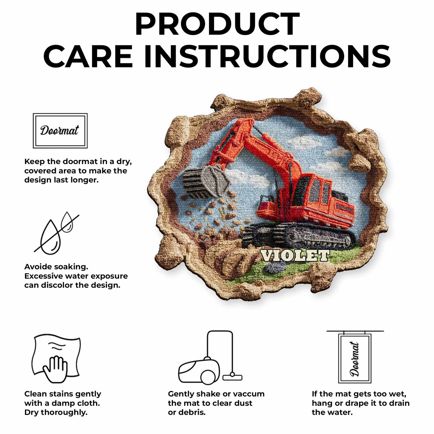 Customizable Excavator Doormat