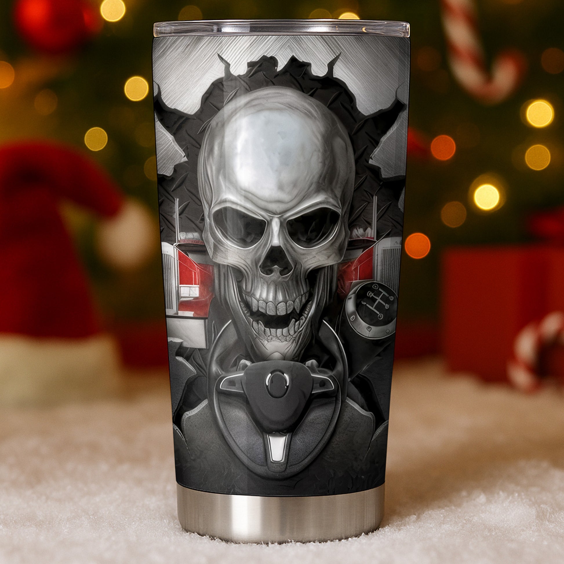 Serving Size 1 Awesome Trucker With Skull And Truck Design