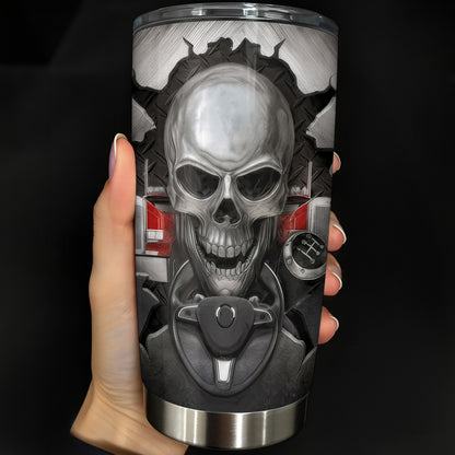 Serving Size 1 Awesome Trucker With Skull And Truck Design