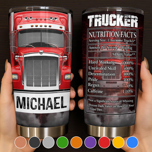 Trucker Nutrition Facts Hard Working and Skill
