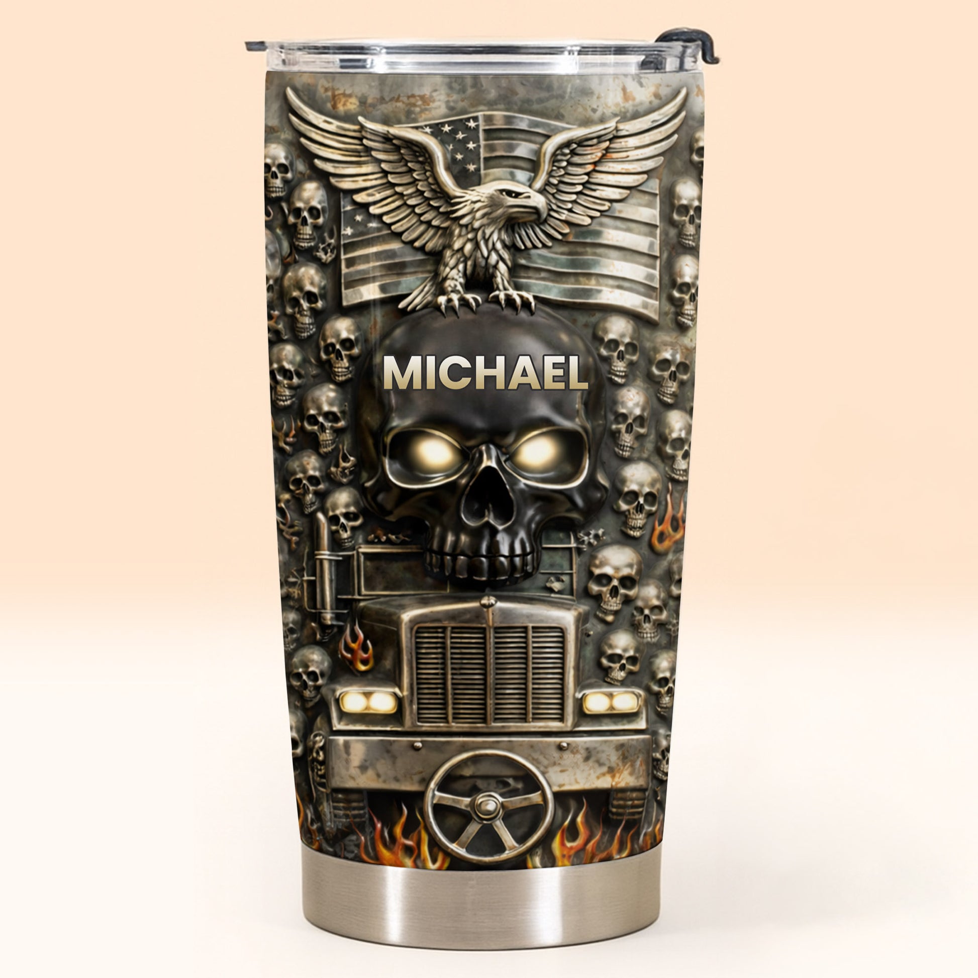 Symbol Of Strength And Freedom Skull Eagle Trucker