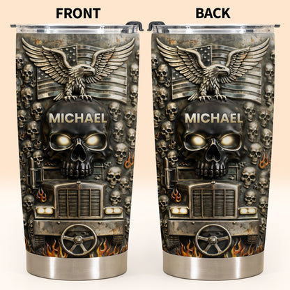 Symbol Of Strength And Freedom Skull Eagle Trucker