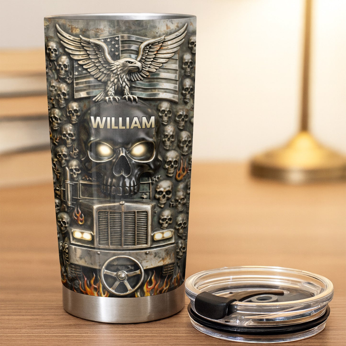 Symbol Of Strength And Freedom Skull Eagle Trucker