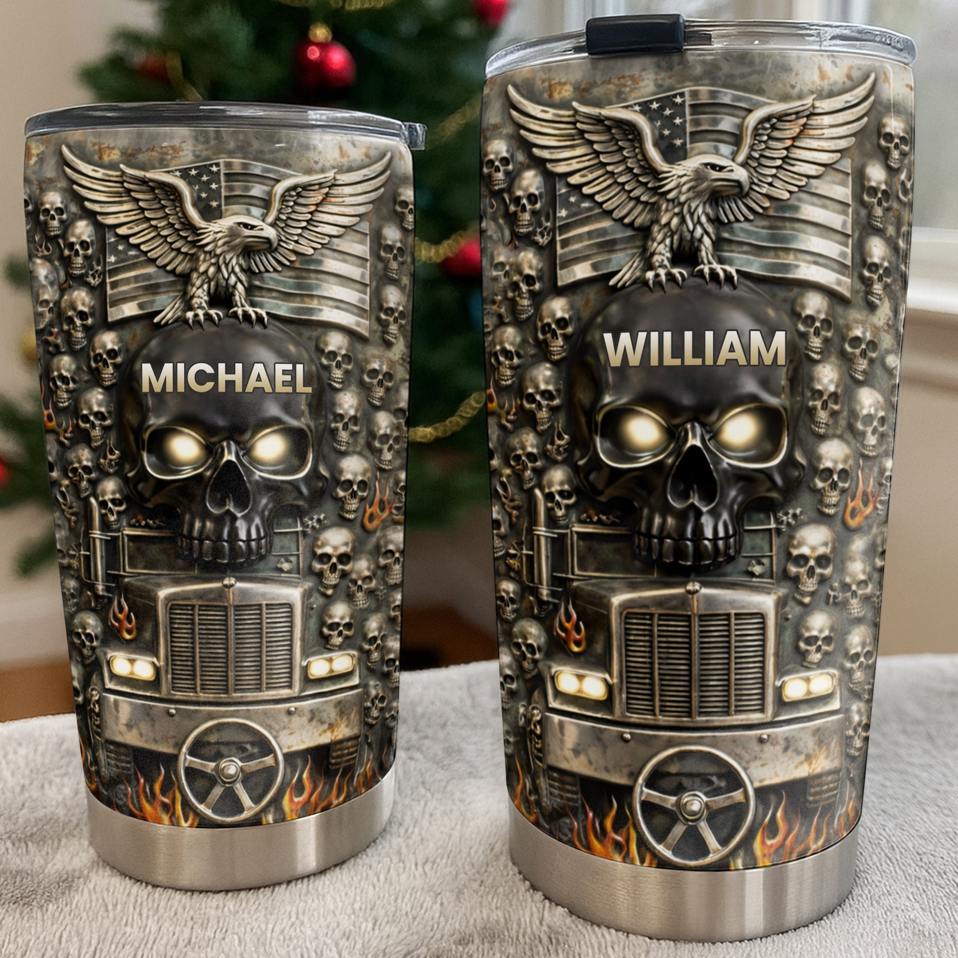 Symbol Of Strength And Freedom Skull Eagle Trucker