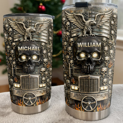 Symbol Of Strength And Freedom Skull Eagle Trucker